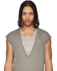メンズ Rick Owens シルバー Easy チョーカー ネックレス メタリック