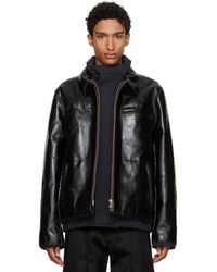 Sacai - Down Leather Blouson Jacket - Lyst