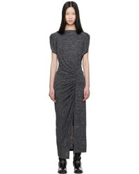 Isabel Marant - Ruched Nylon-Linen Midi Dress - Lyst