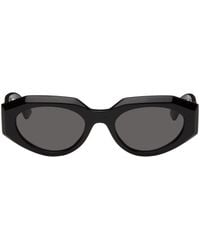 Bottega Veneta - Black Facet Acetate Cat Eye Sunglasses - Lyst