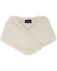 Simone Rocha - Off- Embellished Faux Fur Neckerchief Scarf - Lyst