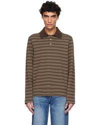A.P.C. - Long-Sleeve Striped Polo - Lyst