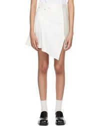 Sacai - Wool Paneled Denim Miniskirt - Lyst