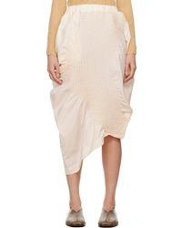 Issey Miyake - Off-white Contraction Midi Skirt - Lyst