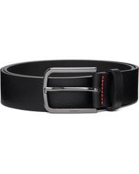 HUGO - Italian-Made Grained Leather Belt - Lyst