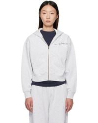 Sporty & Rich - 'Ny Health Club' Cropped Zip Sports Hoodie - Lyst
