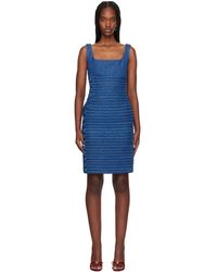 Versace - Scoop-Neck Fitted Denim Minidress - Lyst