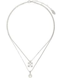 Off-White c/o Virgil Abloh - Arrow Faux-Pearl Double Necklace - Lyst