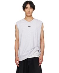 Vetements - Débardeur Gris En Jersey À Logo Ovale - Lyst