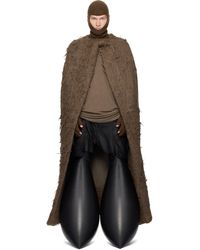 Rick Owens - Manteau De Style Cape Masto Brun - Lyst