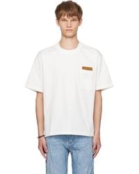 Bottega Veneta - T-Shirt Blanc Cassé En Jersey De Coton Pima - Lyst