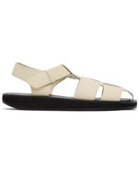 The Row - Fisherman Flat Leather Sandals - Lyst