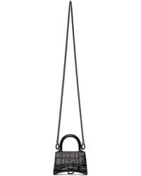 Balenciaga - Black Croc Mini Hourglass With Chain Bag - Lyst