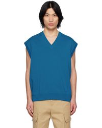 WOOYOUNGMI - Gilet bleu à col en v - Lyst