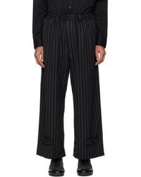 Y-3 - Pinstripe Refined Wool Wide Leg Trousers - Lyst