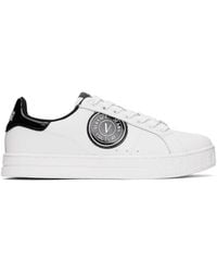Versace - Logo-patch Leather Low-top Sneakers - Lyst