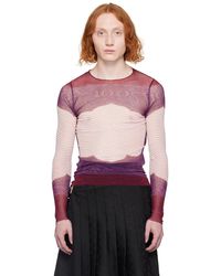 Jean Paul Gaultier - Burgundy Sheer Long Sleeve T-shirt - Lyst