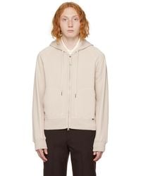 Tom Ford - Off-white Garment-dyed Hoodie - Lyst