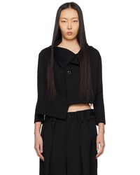 Y's Yohji Yamamoto - Blouson asymétrique noir - Lyst