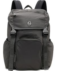 BOSS - Double B Monogram Twill Backpack - Lyst