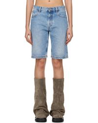 The Attico - Short Bleu En Denim À Effet Délavé - Lyst