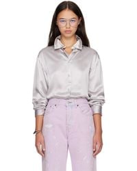 Acne Studios - Silk Logo Blouse - Lyst