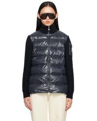 Moncler - Knit And Nylon Padded Cardigan - Lyst