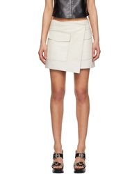 Helmut Lang - Off-white Trench Wrap Leather Miniskirt - Lyst