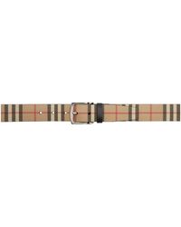 Burberry Ceinture beige E-Canvas Vintage Check - Neutre