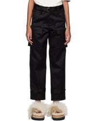 Sacai - Black Belted Trousers - Lyst