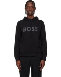 BOSS - Printed-Logo Hoodie - Lyst