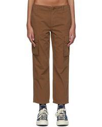 FRAME - Tan Cotton Trousers - Lyst