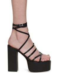 Paris Texas - Sandales À Talon Bottier Evita Noires - Lyst