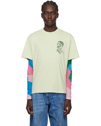JW Anderson - T-shirt vert à images brodées - Lyst
