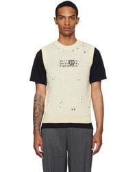 MM6 by Maison Margiela - Off- Numeric Knit Vest - Lyst