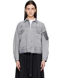 Sacai - Nylon Twill X Denim Jacket - Lyst