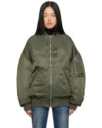 R13 - Green Zip Out Down Bomber Jacket - Lyst