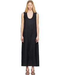 Rohe - Robe Longue Noire En Soie À Encolure Arrondie - Lyst