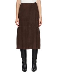 Arma - Melita Suede A-Line Midi Skirt - Lyst