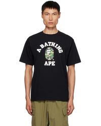 A Bathing Ape Colour Camo College Tee in Blue for Men | Lyst
