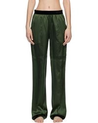 Tom Ford - Khaki Stretch Silk Satin Pj Lounge Pants - Lyst
