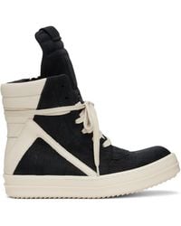 Rick Owens - ブラック＆オフホワイト Hollywood Geobasket スニーカー - Lyst