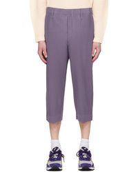 Homme Plissé Issey Miyake - Homme Plissé Issey Miyake Purple Tailored Pleats 1 Trousers - Lyst