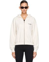 Sporty & Rich - Off- 'Sr Sport' Embroidered Zip Hoodie - Lyst
