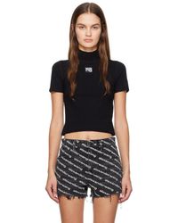 T By Alexander Wang - Black Mock Neck T-shirt - Lyst