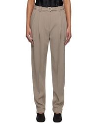 3.1 Phillip Lim - Taupe Double Pleat Tapered Trousers - Lyst