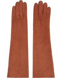 Lanvin - Long Slim Suede Gloves - Lyst