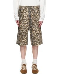 Rhude - Leopard Traxedo Baggy Denim Shorts - Lyst