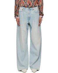 R13 - Wide Leg Damon Pleated Jeans - Lyst