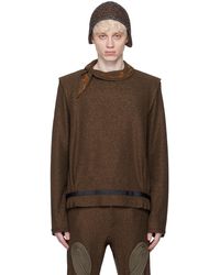 Kiko Kostadinov - Brown Wrapped Collar Sweater - Lyst